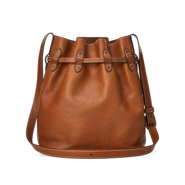 Gro&szlig;e Beuteltasche Bellport aus Leder Polo Ralph Lauren in Cuoio 4