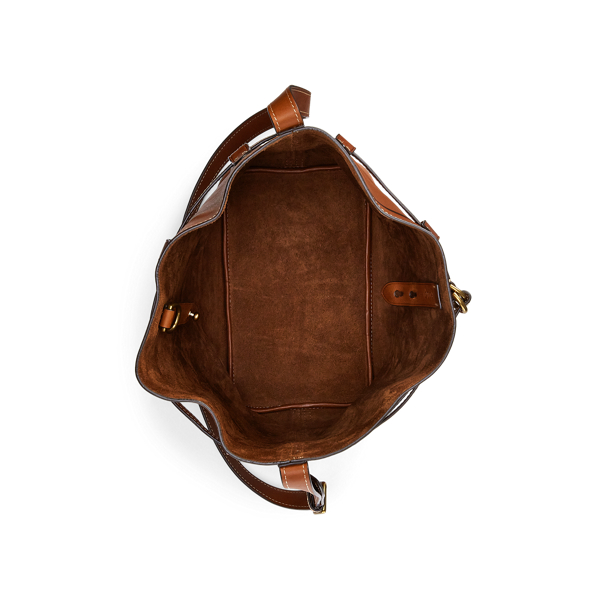 Gro&szlig;e Beuteltasche Bellport aus Leder Polo Ralph Lauren in Cuoio 5