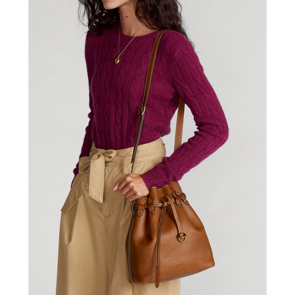 Gro&szlig;e Beuteltasche Bellport aus Leder Polo Ralph Lauren in Cuoio 7