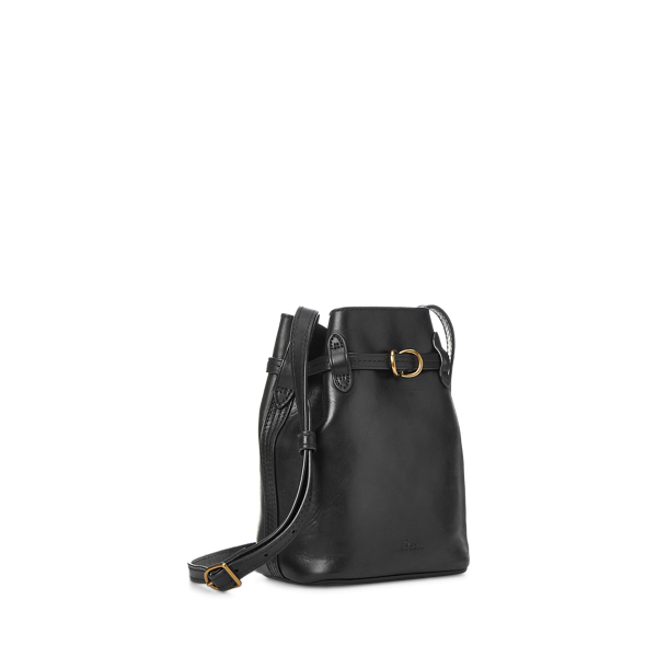 Black Bellport Leather Small Bucket Bag Polo Ralph Lauren 3