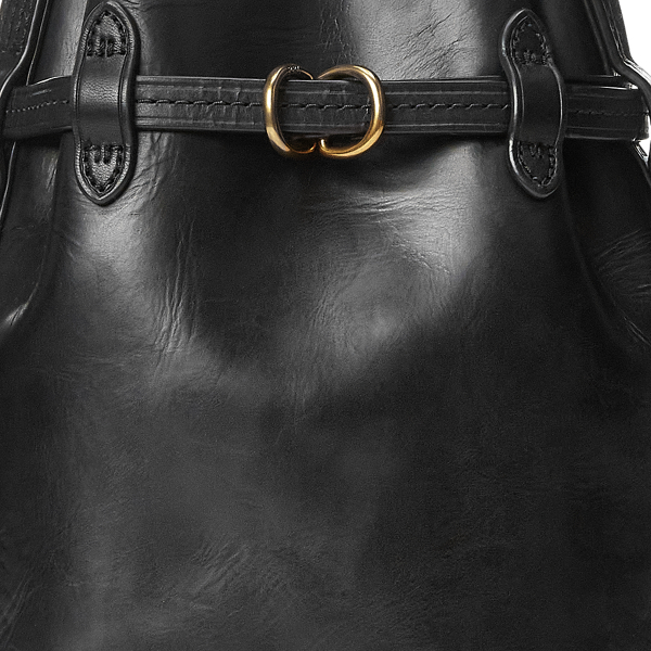 Black Bellport Leather Small Bucket Bag Polo Ralph Lauren 6