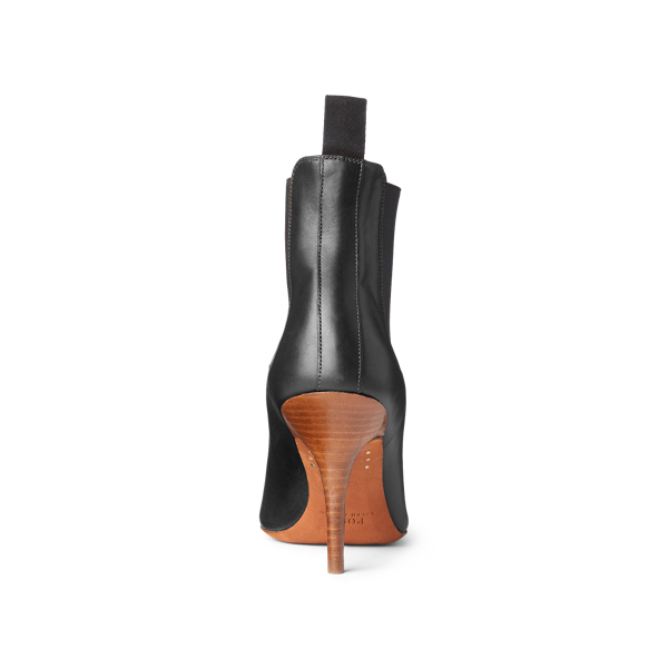 Black Vachetta Calfskin Kitten-Heel Boot Polo Ralph Lauren 3