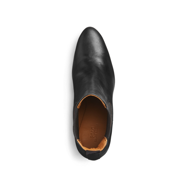 Black Vachetta Calfskin Kitten-Heel Boot Polo Ralph Lauren 4
