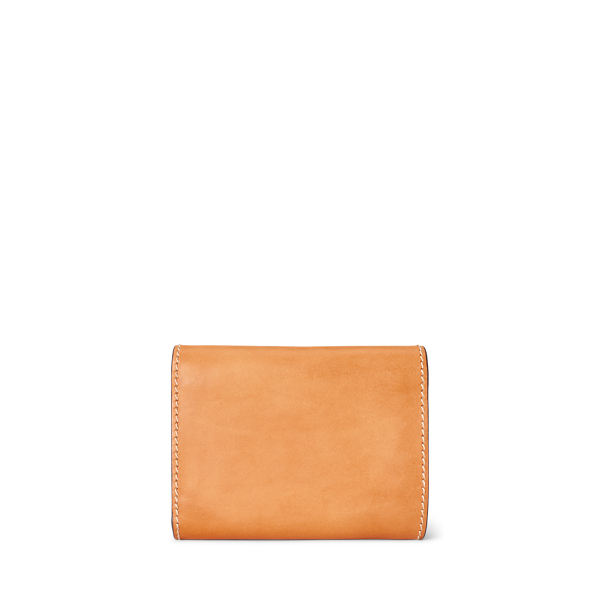 Natural Vachetta Leather Compact Wallet Polo Ralph Lauren 2