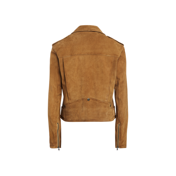 Dark Beige Suede Belted Moto Jacket Polo Ralph Lauren 8