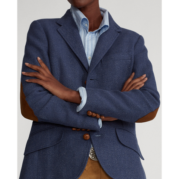 Indigo Tweed Linen-Blend Blazer Polo Ralph Lauren 7