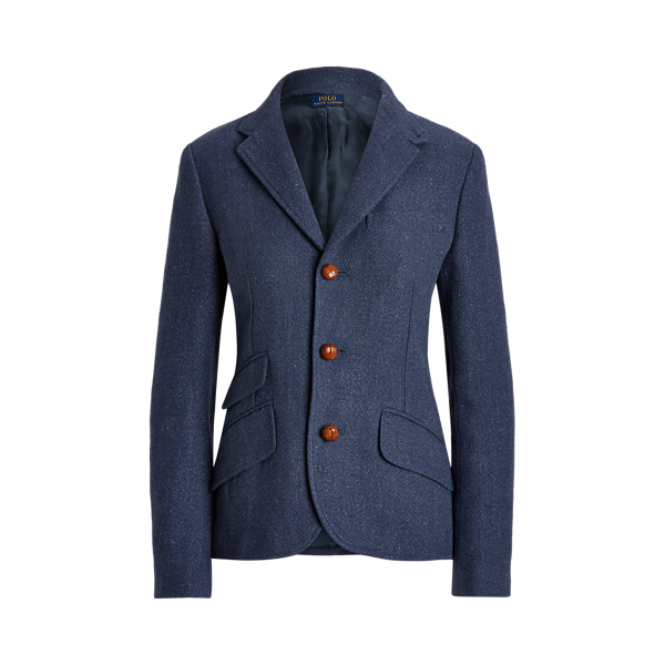 Indigo Tweed Linen-Blend Blazer Polo Ralph Lauren 2