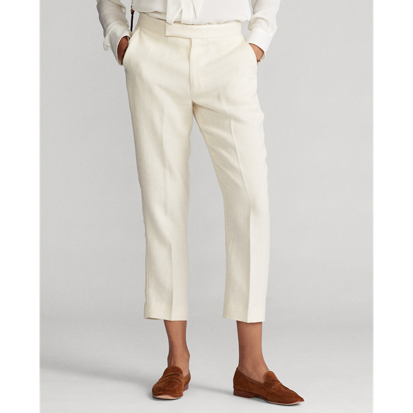 Deckwash White Linen-Blend Straight Trouser Polo Ralph Lauren 4