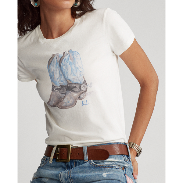 Nevis Cowboy Boot Cotton Tee Polo Ralph Lauren 4