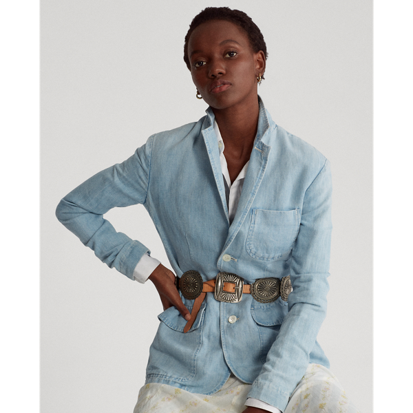 Light Indigo Cotton-Blend Blazer Polo Ralph Lauren 5