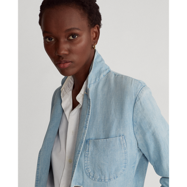 Light Indigo Cotton-Blend Blazer Polo Ralph Lauren 7