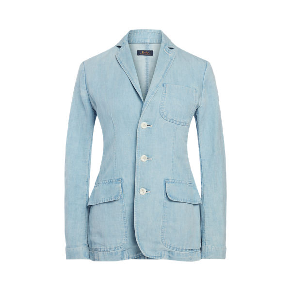 Light Indigo Cotton-Blend Blazer Polo Ralph Lauren 2