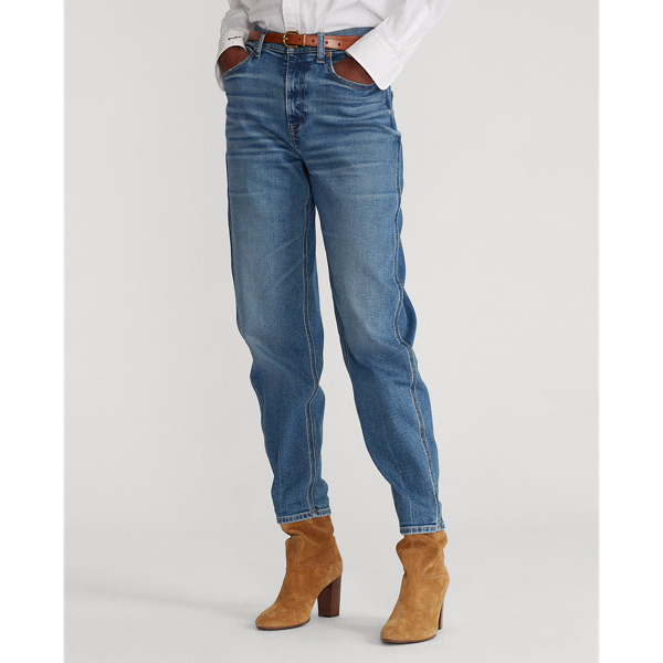 Medium Indigo High-Rise Tapered Fit Jean Polo Ralph Lauren 4
