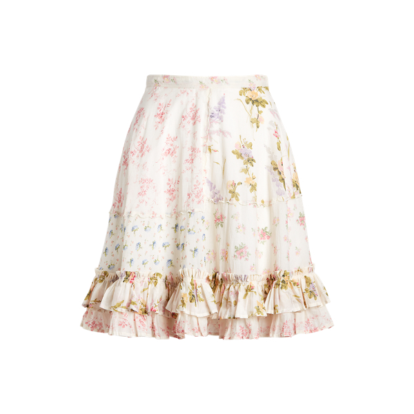 Patchwork Multi Floral Tiered Skirt Polo Ralph Lauren 2