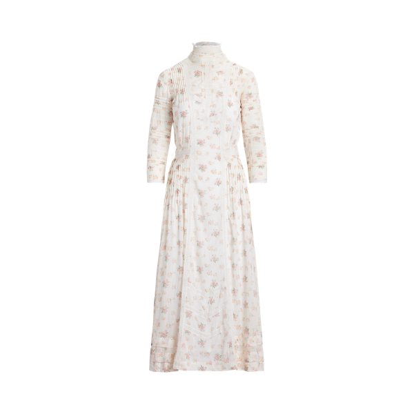 Floral Lace-Trim Cotton Dress Polo Ralph Lauren 1