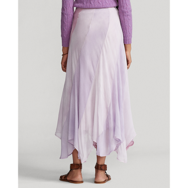 Pastel Multi Tie-Dye Silk Skirt Polo Ralph Lauren 5