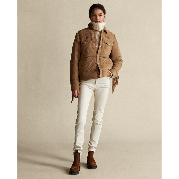 Dark Beige Fringe Suede Jacket Polo Ralph Lauren 3