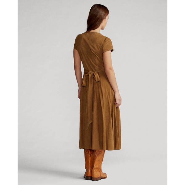 Montana Khaki Suede Wrap Dress Polo Ralph Lauren 5