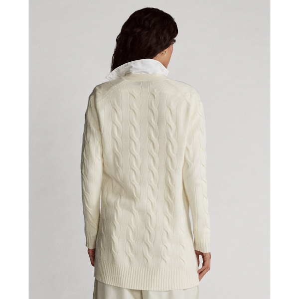 Cream Cable-Knit Cashmere Cardigan Polo Ralph Lauren 5