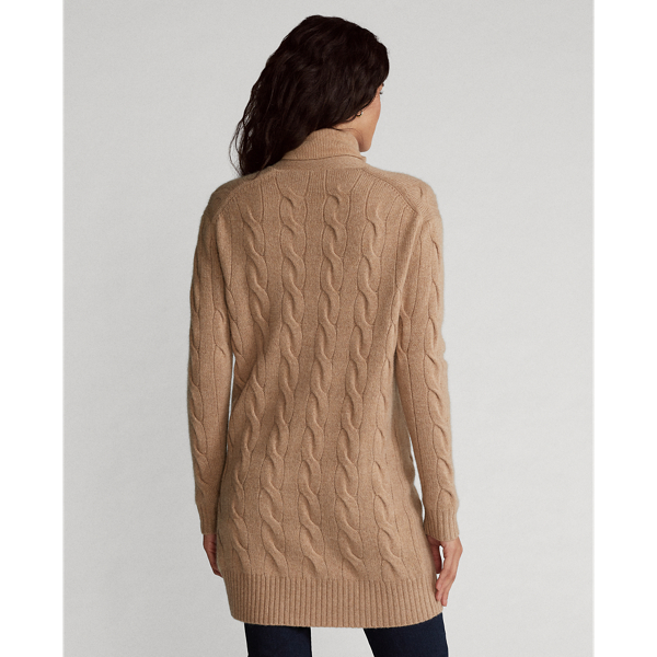 Caf&eacute; Cream Heather Cable-Knit Cashmere Cardigan Polo Ralph Lauren 5