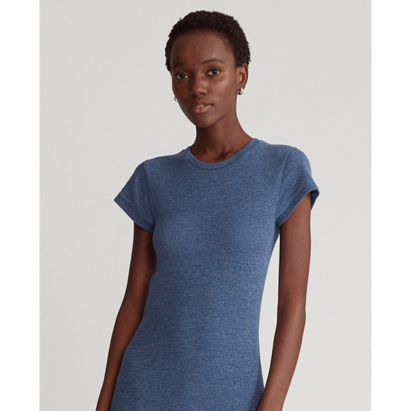 Robe col tunisien &agrave; mancherons Polo Ralph Lauren en Bleu rivi&egrave;re chin&eacute; 4