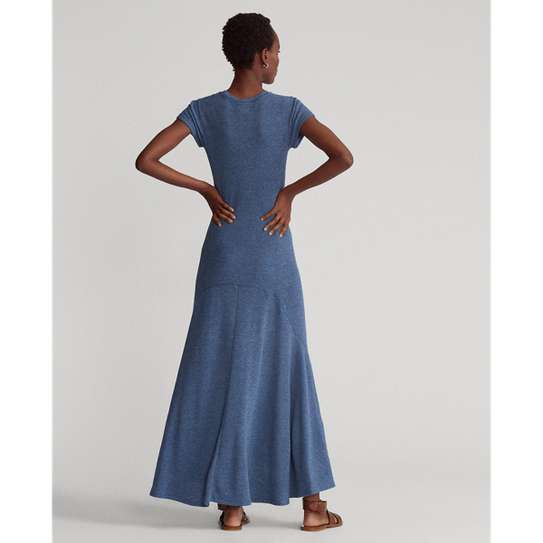 Robe col tunisien &agrave; mancherons Polo Ralph Lauren en Bleu rivi&egrave;re chin&eacute; 5