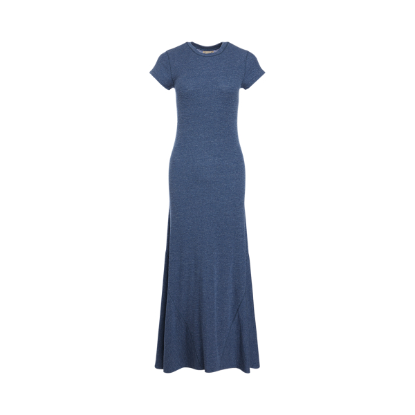 Robe col tunisien &agrave; mancherons Polo Ralph Lauren en Bleu rivi&egrave;re chin&eacute; 2