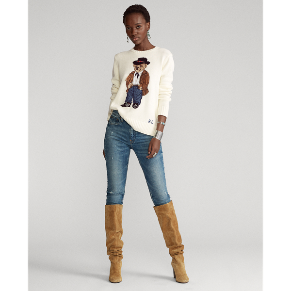 Parchment Cream Multi Cowboy Polo Bear Jumper Polo Ralph Lauren 3