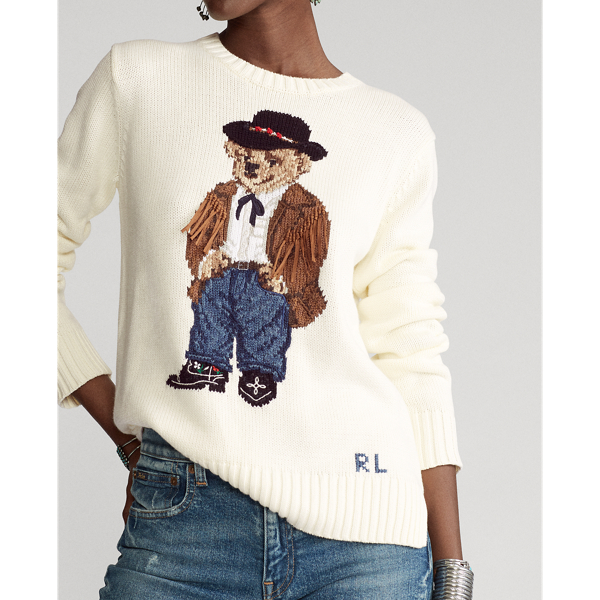 Parchment Cream Multi Cowboy Polo Bear Jumper Polo Ralph Lauren 5