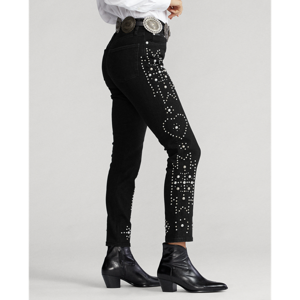Black Studded Callen High-Rise Slim Jean Polo Ralph Lauren 5