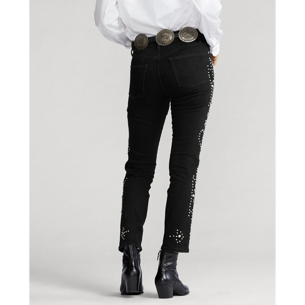 Black Studded Callen High-Rise Slim Jean Polo Ralph Lauren 6