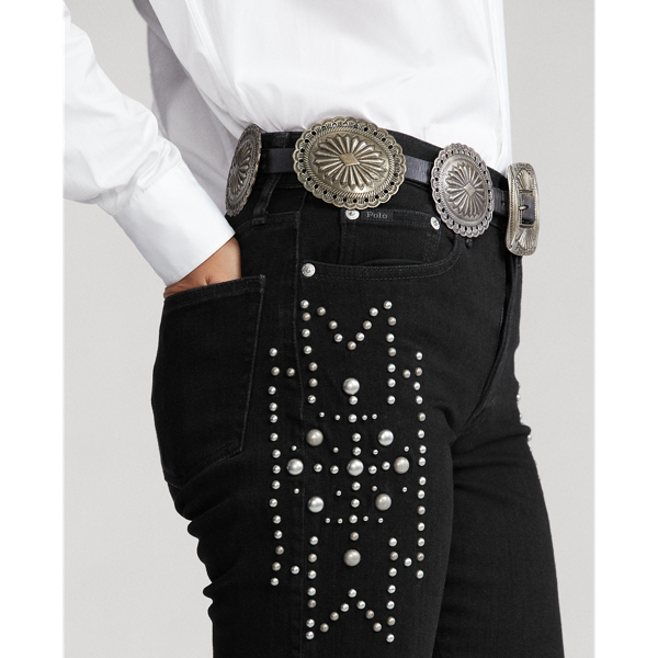 Black Studded Callen High-Rise Slim Jean Polo Ralph Lauren 7