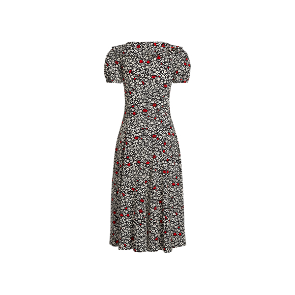 Poppy Field Floral Floral Crepe Dress Polo Ralph Lauren 9