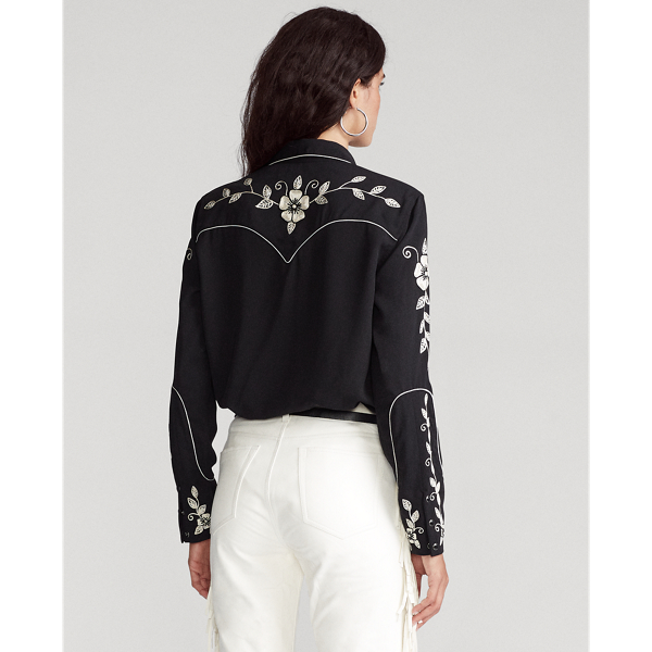 Black Embroidered Western Shirt Polo Ralph Lauren 4