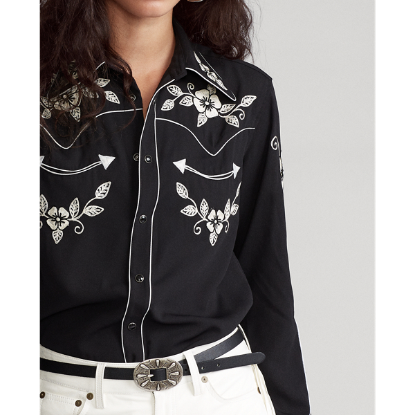 Black Embroidered Western Shirt Polo Ralph Lauren 5