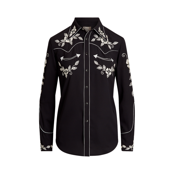 Black Embroidered Western Shirt Polo Ralph Lauren 2