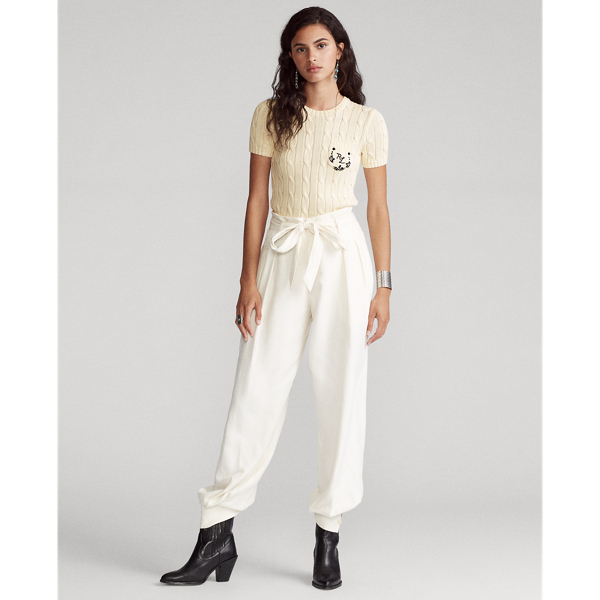 Cream Cable Short-Sleeve Jumper Polo Ralph Lauren 3