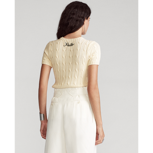 Cream Cable Short-Sleeve Jumper Polo Ralph Lauren 4