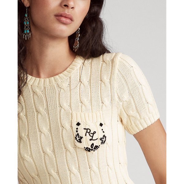 Cream Cable Short-Sleeve Jumper Polo Ralph Lauren 6