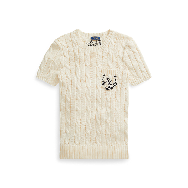 Cream Cable Short-Sleeve Jumper Polo Ralph Lauren 2