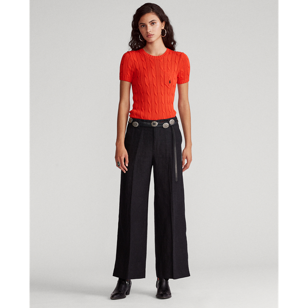 Petal Rose Cable Short-Sleeve Jumper Polo Ralph Lauren 3