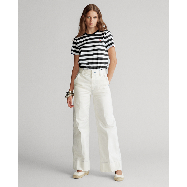 White/ Polo Black Striped Cotton Jersey Tee Polo Ralph Lauren 3