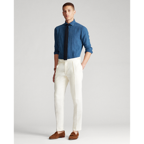 Indigo Stripe Classic Fit Indigo Linen Shirt Polo Ralph Lauren 3