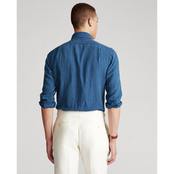 Indigo Stripe Classic Fit Indigo Linen Shirt Polo Ralph Lauren 4