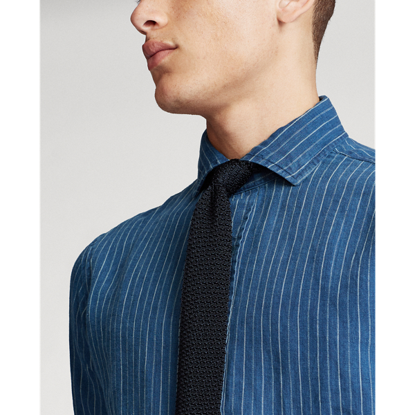 Indigo Stripe Classic Fit Indigo Linen Shirt Polo Ralph Lauren 5