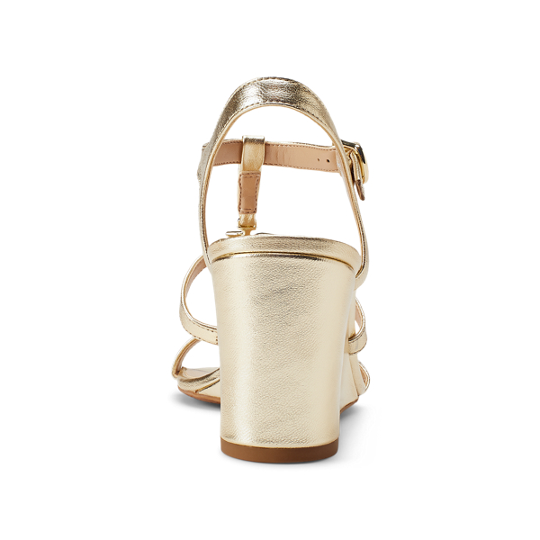 Pale Gold Charlton Metallic Wedge Sandal Lauren 3