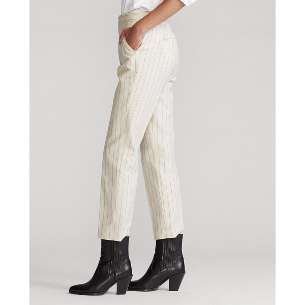 Cream/Black Pinstripe Striped Cotton-Blend Trousers Polo Ralph Lauren 4