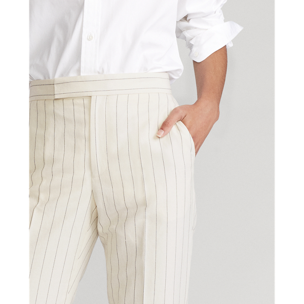 Cream/Black Pinstripe Striped Cotton-Blend Trousers Polo Ralph Lauren 6
