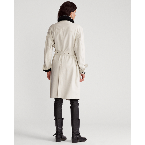 Parchment Cream Cotton Canvas Trench Coat Polo Ralph Lauren 5