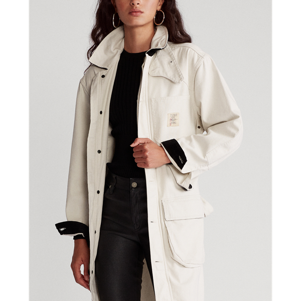 Parchment Cream Cotton Canvas Trench Coat Polo Ralph Lauren 6